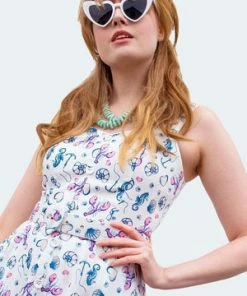 Voodoo Vixen Nautical Print Button Front Dress 10 Voodoo Vixen Nautical Print Button Front Dress -ROCKABILLY TOPS Shop nautical print button front dress dra 9538 03.1663 300x