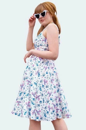 Voodoo Vixen Nautical Print Button Front Dress 4 Voodoo Vixen Nautical Print Button Front Dress - Image 2