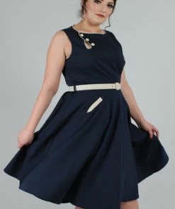 Voodoo Vixen Nyla Sailor Dress With Button Detailing -ROCKABILLY TOPS Shop nyla sailor dress with button detailing voodoo vixen 4 300x