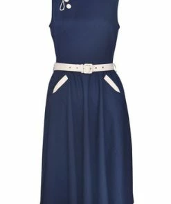 Voodoo Vixen Nyla Sailor Dress With Button Detailing -ROCKABILLY TOPS Shop nyla sailor dress with button detailing voodoo vixen 8 300x