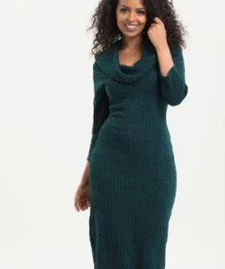 Voodoo Vixen Olivia Green Knit Fitted Dress