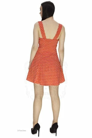 Dr Faust Orange White Polka Dot Mini Dress - Cadence 5 Dr Faust Orange White Polka Dot Mini Dress - Cadence - Image 3
