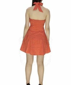 Dr Faust Orange White Polka Dot Mini Dress - Cadence 10 Dr Faust Orange White Polka Dot Mini Dress - Cadence -ROCKABILLY TOPS Shop orange white polka dot mini dress cadence dr faust 4 300x