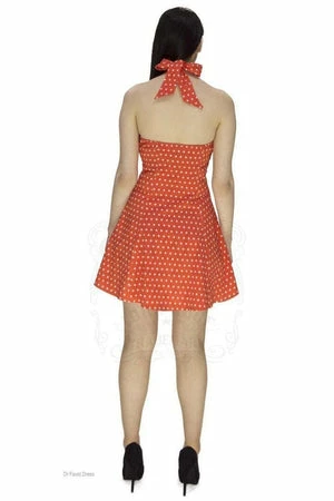 Dr Faust Orange White Polka Dot Mini Dress - Cadence 6 Dr Faust Orange White Polka Dot Mini Dress - Cadence - Image 4