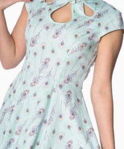 Banned Peacock Feather 50s Look Dress 10 Banned Peacock Feather 50s Look Dress -ROCKABILLY TOPS Shop peacock feather 50s look dress banned 4 300x