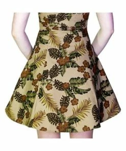 Dr Faust Peanut Brown Flowers Vintage Mini Dress - Joan -ROCKABILLY TOPS Shop peanut brown flowers vintage mini dress joan dr faust 3 300x