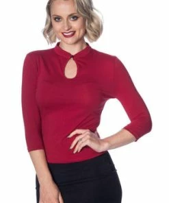 Banned Peek A Boo Mandarin Collar Top 23 Banned Peek A Boo Mandarin Collar Top -ROCKABILLY TOPS Shop peek a boo mandarin collar top banned 10 300x