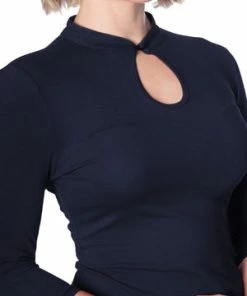 Banned Peek A Boo Mandarin Collar Top 16 Banned Peek A Boo Mandarin Collar Top -ROCKABILLY TOPS Shop peek a boo mandarin collar top banned 3 300x