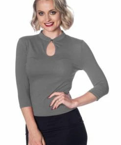 Banned Peek A Boo Mandarin Collar Top 20 Banned Peek A Boo Mandarin Collar Top -ROCKABILLY TOPS Shop peek a boo mandarin collar top banned 7 300x
