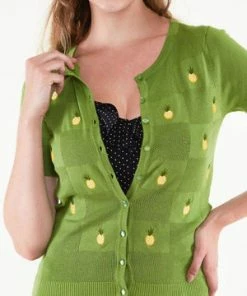 Voodoo Vixen Peyton Pineapple Cardigan -ROCKABILLY TOPS Shop peyton pineapple cardigan voodoo vixen 3 300x