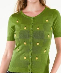 Voodoo Vixen Peyton Pineapple Cardigan -ROCKABILLY TOPS Shop peyton pineapple cardigan voodoo vixen 4 300x