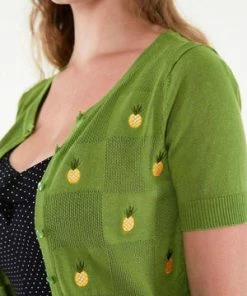 Voodoo Vixen Peyton Pineapple Cardigan -ROCKABILLY TOPS Shop peyton pineapple cardigan voodoo vixen 5 300x