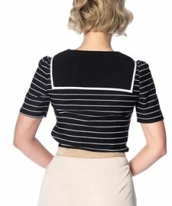 Banned Pier Stripe Jersey Top -ROCKABILLY TOPS Shop pier stripe jersey top banned 2 300x