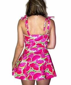 Dr Faust Pink Watermelon 3D Summer Mini Dress - Esperanza 6 Dr Faust Pink Watermelon 3D Summer Mini Dress - Esperanza -ROCKABILLY TOPS Shop pink watermelon 3d summer mini dress esperanza dr faust 2 300x