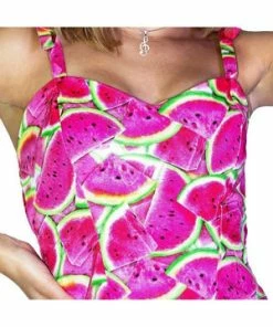 Dr Faust Pink Watermelon 3D Summer Mini Dress - Esperanza 7 Dr Faust Pink Watermelon 3D Summer Mini Dress - Esperanza -ROCKABILLY TOPS Shop pink watermelon 3d summer mini dress esperanza dr faust 3 300x