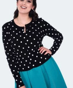 Voodoo Vixen Polka Dot Cardigan 48 Voodoo Vixen Polka Dot Cardigan -ROCKABILLY TOPS Shop polka dot cardigan caa 3614 04.1347 300x