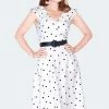 Voodoo Vixen Polka Dot Wide Collar Midi Flare Dress 2 Voodoo Vixen Polka Dot Wide Collar Midi Flare Dress -ROCKABILLY TOPS Shop polka dot wide collar midi flare dress dra 9517 01.1358 300x