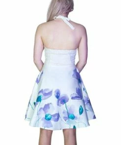 Dr Faust Purple And Blue Flowers White Mini Dress - Paloma 6 Dr Faust Purple And Blue Flowers White Mini Dress - Paloma -ROCKABILLY TOPS Shop purple and blue flowers white mini dress paloma dr faust 2 300x
