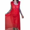 Dr Faust Ravishing Red Long Sheer Dress - Lacey -ROCKABILLY TOPS Shop ravishing red long sheer dress lacey dr faust 300x