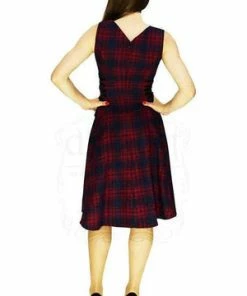 Dr Faust Red And Blue Tartan Woven Midi Dress - Jasmine 5 Dr Faust Red And Blue Tartan Woven Midi Dress - Jasmine -ROCKABILLY TOPS Shop red and blue tartan woven midi dress jasmine dr faust 2 300x