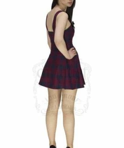 Dr Faust Red And Blue Tartan Woven Mini Dress - Ella 8 Dr Faust Red And Blue Tartan Woven Mini Dress - Ella -ROCKABILLY TOPS Shop red and blue tartan woven mini dress ella dr faust 3 300x