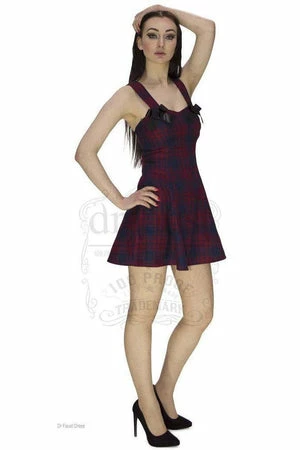 Dr Faust Red And Blue Tartan Woven Mini Dress - Ella 3 Dr Faust Red And Blue Tartan Woven Mini Dress - Ella