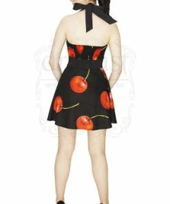 Dr Faust Red Cherry Black Mini Dress - Cherry -ROCKABILLY TOPS Shop red cherry black mini dress cherry dr faust 2 300x