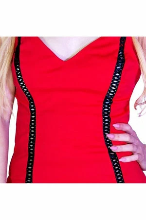 Dr Faust Red Party Lace-Up Mini Dress - Jana 5 Dr Faust Red Party Lace-Up Mini Dress - Jana - Image 3