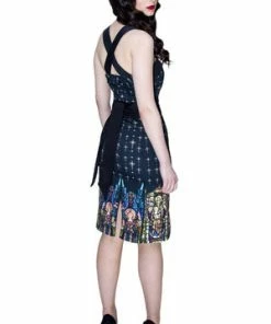 Dr Faust Religion Pencil Jesus Black Midi Dress - Jade -ROCKABILLY TOPS Shop religion pencil jesus black midi dress jade dr faust 2 300x