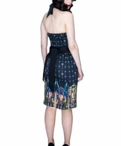 Dr Faust Religion Pencil Jesus Black Midi Dress - Jade -ROCKABILLY TOPS Shop religion pencil jesus black midi dress jade dr faust 4 300x