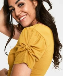 Voodoo Vixen Rhiannon Bow V-Neck Top -ROCKABILLY TOPS Shop rhiannon mustard bow v neck top tpa 2459 03.1067 300x
