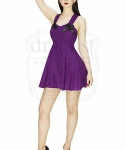 Dr Faust Royal Purple Mini Summer Dress - Millie