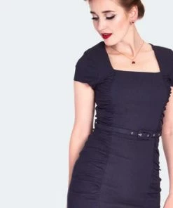 Voodoo Vixen Ruched Panels Bodycon Dress -ROCKABILLY TOPS Shop ruched panels bodycon dress dra 9531 02.1370 300x