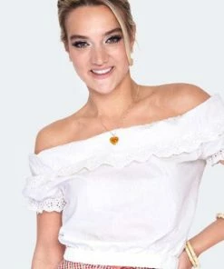 Voodoo Vixen Ruffle Neck Milkmaid Top