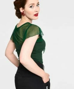 Voodoo Vixen Samantha Polka Mesh Top -ROCKABILLY TOPS Shop samantha green mesh top tpa 2469 05.1076 300x