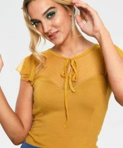 Voodoo Vixen Samantha Polka Mesh Top