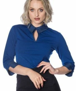 Banned Secretary Collar Top