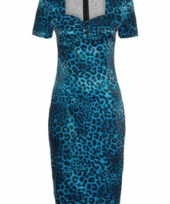 Voodoo Vixen Serena Blue Leopard Print Dress 10 Voodoo Vixen Serena Blue Leopard Print Dress -ROCKABILLY TOPS Shop serena blue leopard print dress voodoo vixen 4 300x