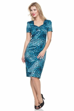 Voodoo Vixen Serena Blue Leopard Print Dress 3 Voodoo Vixen Serena Blue Leopard Print Dress