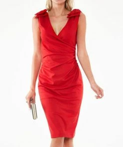 Voodoo Vixen Sheree Bow Shoulder Heart Button Dress -ROCKABILLY TOPS Shop sheree bow shoulder heart button dress voodoo vixen 3 300x