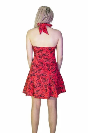Dr Faust Signature Stylish Red Rose Mini Dress - Delilah 4 Dr Faust Signature Stylish Red Rose Mini Dress - Delilah - Image 2