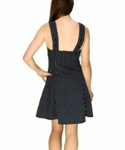 Dr Faust Slimming Pinstripe Black & White Mini Dress - Gia 9 Dr Faust Slimming Pinstripe Black & White Mini Dress - Gia -ROCKABILLY TOPS Shop slimming pinstripe black white mini dress gia dr faust 3 300x