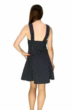 Dr Faust Slimming Pinstripe Black & White Mini Dress - Gia 5 Dr Faust Slimming Pinstripe Black & White Mini Dress - Gia - Image 3