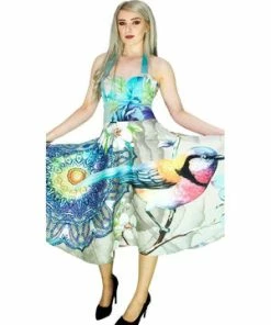 Dr Faust Songbird Henna Pastel Midi Dress - Helice