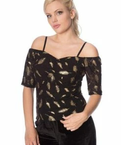 Banned Sparkle Feather Top 8 Banned Sparkle Feather Top -ROCKABILLY TOPS Shop sparkle feather top banned 3 300x