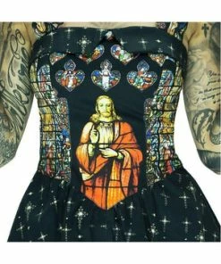 Dr Faust Stained Windows Pattern Jesus Mini Dress - Jillian 7 Dr Faust Stained Windows Pattern Jesus Mini Dress - Jillian -ROCKABILLY TOPS Shop stained windows pattern jesus mini dress jillian dr faust 3 300x