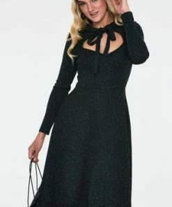 Voodoo Vixen Starlynn Snowflake Knit Neck Tie Dress