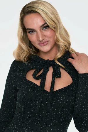 Voodoo Vixen Starlynn Snowflake Knit Neck Tie Dress 7 Voodoo Vixen Starlynn Snowflake Knit Neck Tie Dress - Image 5