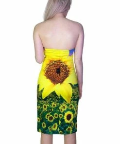 Dr Faust Sunflower Field Summer Colourful Midi Dress - Becka -ROCKABILLY TOPS Shop sunflower field summer colourful midi dress becka dr faust 2 300x
