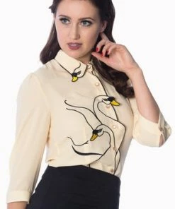 Banned Swan Lake Shirt -ROCKABILLY TOPS Shop swan lake shirt banned 13 300x